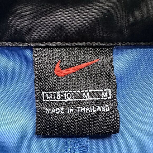 Nike Vintage Blue Full Zip Windbreaker Jacket Men’s M Collar Swoop - Picture 4 of 11